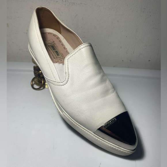 Miu miu / Miu Miu White snearker shoes color White sz 37 - Picture 10 of 15